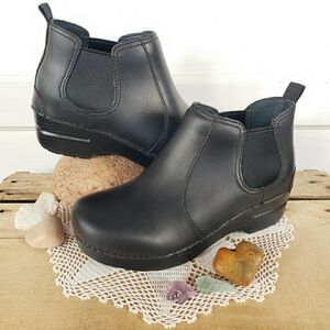 Dansko FRANKIE Pro Clog Boot Chelsea Bootie Elastic Side Ankle Boho Gypsy 36 37